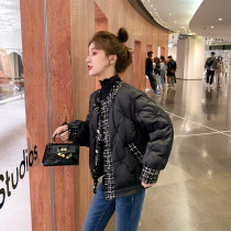 Small grain short down jacket 2021 new female explosive winter black little man fashion foreign style 90 velvet coat