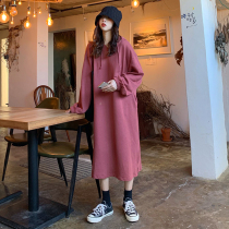 Pregnant women womens 2021 autumn fashion hot mom loose hooded top spring and autumn lazy dress tide