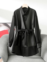 (Damei Yao recommended) MY326 leather blouse style with new lapel coat 3001