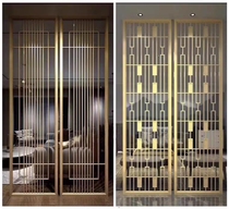 Stainless steel screen partition titanium gold living room rose gold screen partition wall brushed bronze black titanium metal partition