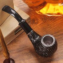 Changfeng new carved flower pipe luxury iron pot bakelite pipe Old-fashioned pipe filter smoke fume nozzle mens portable