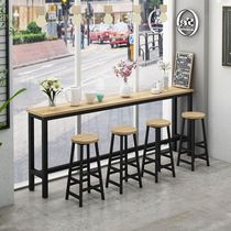 Wall bar table home living room high table simple bar table milk tea shop table and chair combination long table narrow table