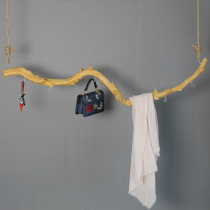 Dry branch decoration coat rack with hook hanger natural log shape branch peeled Orange Branch