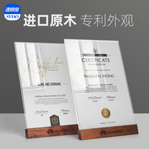 a4 certificate frame excellent employee Honor Certificate authorization letter frame light luxury solid wood crystal frame setting