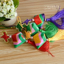 Guangxi Zhuang Dragon Boat Festival custom pendant decorations Handmade crafts Folk art car hanging auspicious color knot