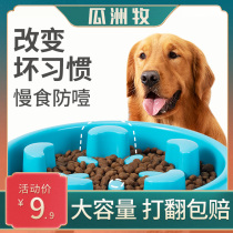 Dog bowl anti-peppy dog Slow Food Bowl Big cat Bowl Dog basin Large dog Slow Eating Basin Dog Rice Basin Pet Slow Food Bowl
