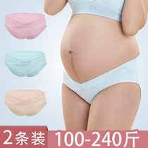 2-pack pregnant women low-waisted panties thin large size 200 pounds pure cotton triangle shorts maternal universal late pregnancy