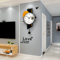 Living room light luxury fashion wall clock modern simple home atmosphere decoration watch Net Red personality creative hanging wall clock
