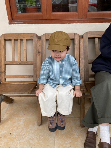 Didibear23SS/Spring Limit Очень хорошая свежая синяя клетчатая маленькая рубашка