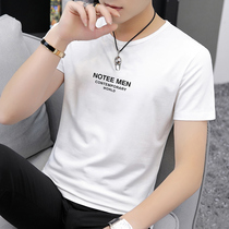 Modal cotton short-sleeved t-shirt mens ice silk round neck tide brand 2021 summer new white casual t-shirt mens thin