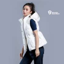 Monster Guardians 90 white duck down hooded vest womens wear wind drawstring waist waistcoat shoulder