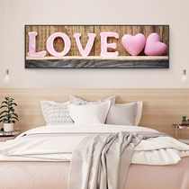 Bedroom decoration painting bedside modern simple and warm wedding room background wall murals Nordic style room master bedroom hanging painting