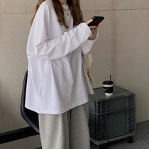 chic loose long sleeve T-shirt women wear early autumn clothes inside base shirt 2021 New White top ins