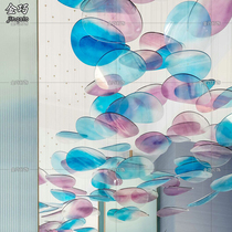  Creative air pendant Hotel lobby Art lighting Ceiling decoration Sales department sand table Color disc pendant