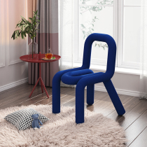 Morden JIANFA Klein Blue Light Extravagant Single Color Chair Brief Stool Profiled Chair Ins Nordic Dining Chair