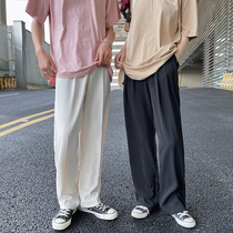 DK uniform full set of wide-legged suit pants white pants vertical sense straight tube loose couple pants design sense