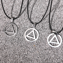 Childrens hip-hop leather rope stainless steel Childrens pendant ornaments necklace boy street dance pendant boy student accessories