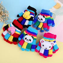 20 Autumn and Winter Childrens gloves for girls boys cute warm full finger gloves cartoon puppet bear baby five finger gloves