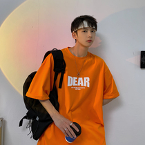 2021 summer new T-shirt mens simple letter printing clothes trend brand trend design sense niche short-sleeved