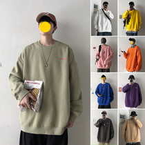 Spring and autumn round neck sweater boys vibe fashion brand wild street top literary fan loose simple pullover