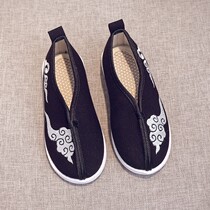 Childrens old Beijing cloth shoes ancient clothes boys Chinese style embroidered shoes ethnic antique black performance shoes