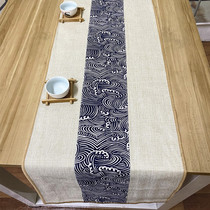 Table flag cotton linen tea mat Chinese Zen tea Tea Terrace Cloth Art Day Style Tea Mat Tea Curtain Tea Cloth Strip Tablecu