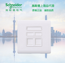 Schneider switch socket Fengshang with protective Door Double Super Five information socket Fengshang White dual computer