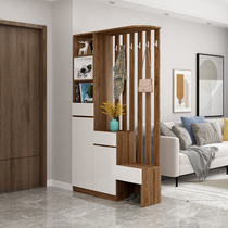 Modern simple walnut color entrance hall cabinet living room entrance partition cabinet shoe cabinet integrated locker Hall Cabinet