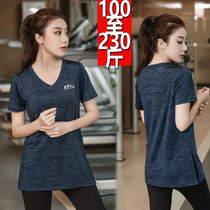 Summer Size 200 Jin Quick Dry Fitness Sports Loose Body Shirt Top Fat mm Yoga Clothing Women Half Sleeve Pilates T-shirt