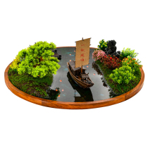 Table flowers decorate the middle of the dining table turntable Hotel electric round table surface center simulation green landscape