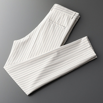 Striped casual Western pants spring 2022 new tide card hairstylist mens pants with small feet 90% Western pants