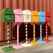 Christmas retro mailbox tin mailbox vertical suggestion box letter home decoration shooting activities props customization