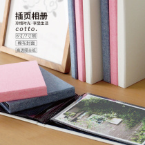  nakabayashi Nakabayashi Japan imported interstitial photo album 6 inch 7 inch fabric high transparent pocket family photo album horizontal and vertical photo album Family commemorative book Postcard storage book