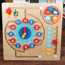 Clock toy childrens position maze cognitive hand fine movement training Baby Kindergarten education area early education