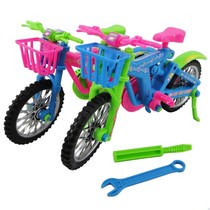 Childrens educational toys cross-country bicycle childrens assembled bicycle home office simulation car model ornaments teaching aids