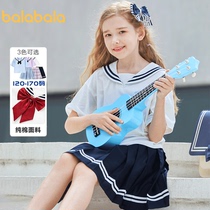 Barabara Girls JK Suite College Wind Navy collar 2022 New summer clothes Two sets CUHK Scout Plexus Skirts