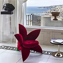 Nordic Fashion Personality Profiled Heckler Chair Decent Board Room Villa Single Cloth Art GRP Casual Flower Chair