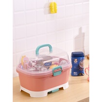 y baby bottle storage box portable baby tableware storage box drain dustproof drying rack milk powder box