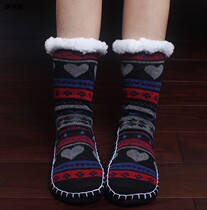 Plus Suede Socks Womens Floor Socks Grown-ups Thickened Home Socks Warm Feet Seminators Non-slip Winter Warm Moon Warmer Feet Socks