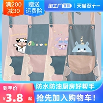 Apron home kitchen waterproof and oil-proof hand overalls male Japanese cute Korean female fashion cooking waist