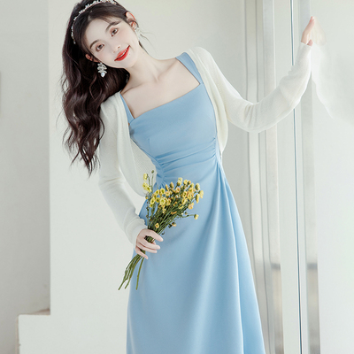 taobao agent Dress, spring brace, autumn long skirt, french style, high-quality style