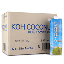 Thailand imported Kohcoconut Cool Coconut Island 100%pure puree coconut water Coconut juice 1L*12 bottles FCL