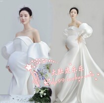 972 pregnant women Photo clothing rental new photo studio high set simple white dress Pregnancy Photo Photo Photo Clothes