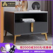 Sofa side cabinet rock board light luxury side living room modern simple cabinet small coffee table side cabinet large square corner