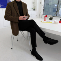 MRCYC blazer mens autumn and winter thickened Korean version of loose woolen small suit Ruffian suit