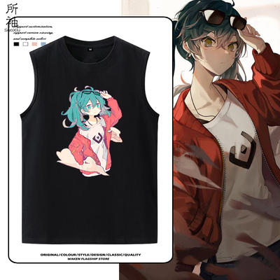 taobao agent Hatsune Miku MIKU Sandy Star COS Sleeveless Vests Male Women and Women Two -dimensional Anime Surrounding T -shirts