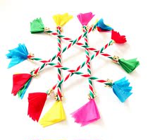 Ethnic dance flower stick lengthened color children's gymnastics performance props collective performance color silk stick bell