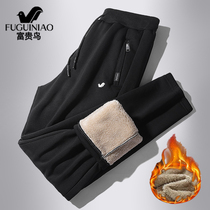 Rich bird cotton warm pants dad cotton pants wear winter middle-aged and elderly sports pants men plus velvet padded pants