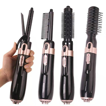 Multifunctional wind comb four-in-one hot wind comb blowing comb integrated roll straight dual fluffy straight hair comb curling hair stick