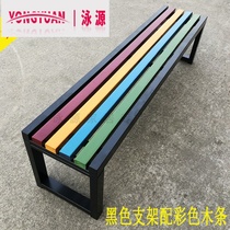 Bench anti-corrosion solid wood garden chair park bench row chair outdoor bench leisure long seat Court bench